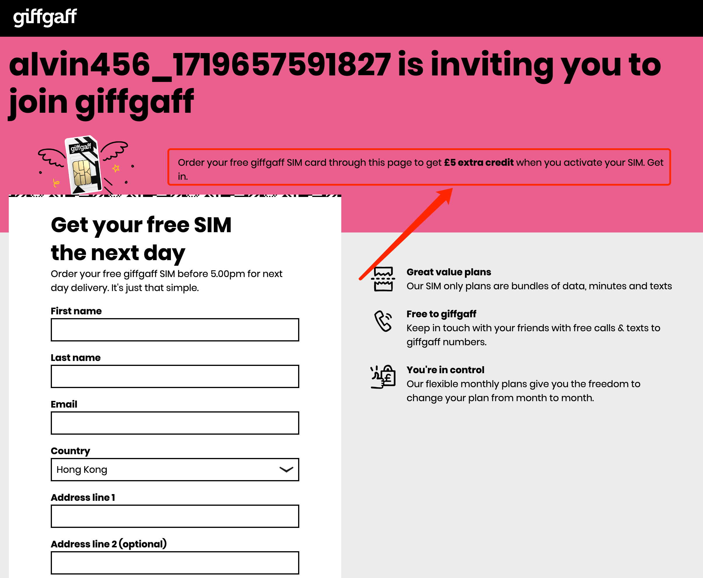 Giffgaff 注册